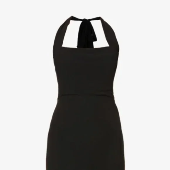 princess polly baby blue dress Black Tall Halter Strap Detail Bodycon Midi Dress